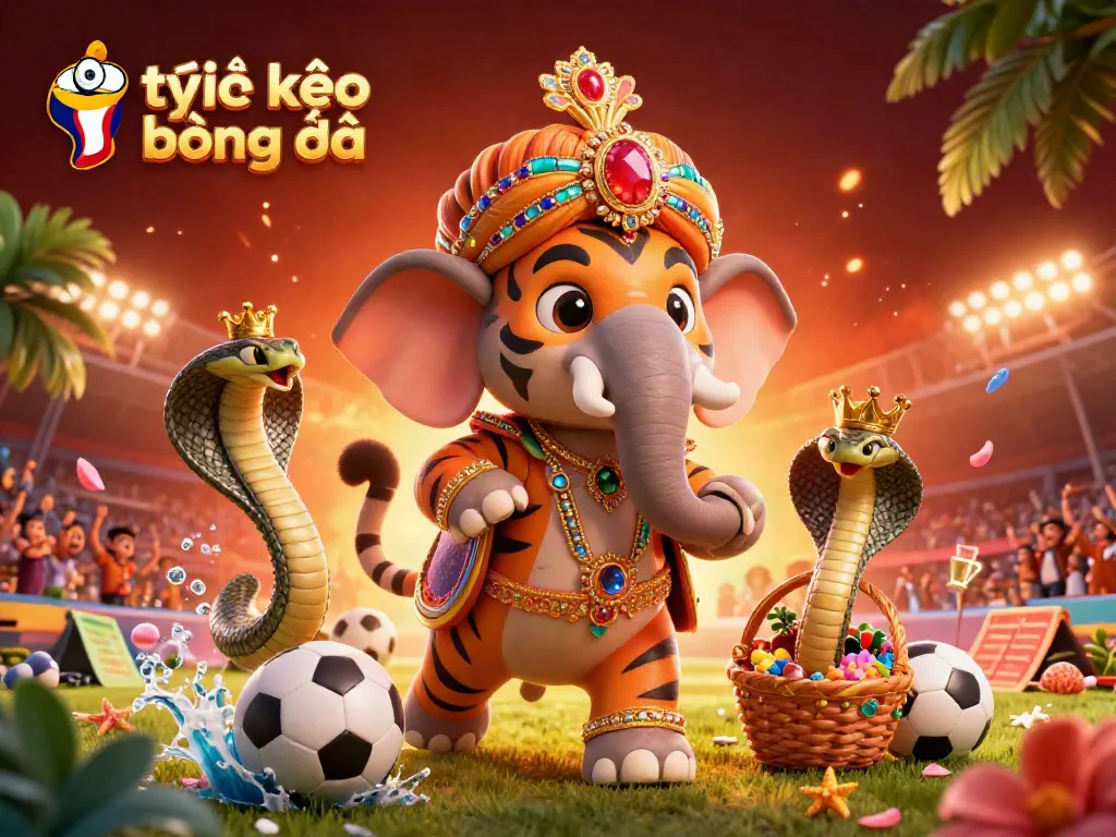 Engage in tỷ lệ kèo bóng đá with a vibrant illustration showcasing a themed atmosphere for sports betting.