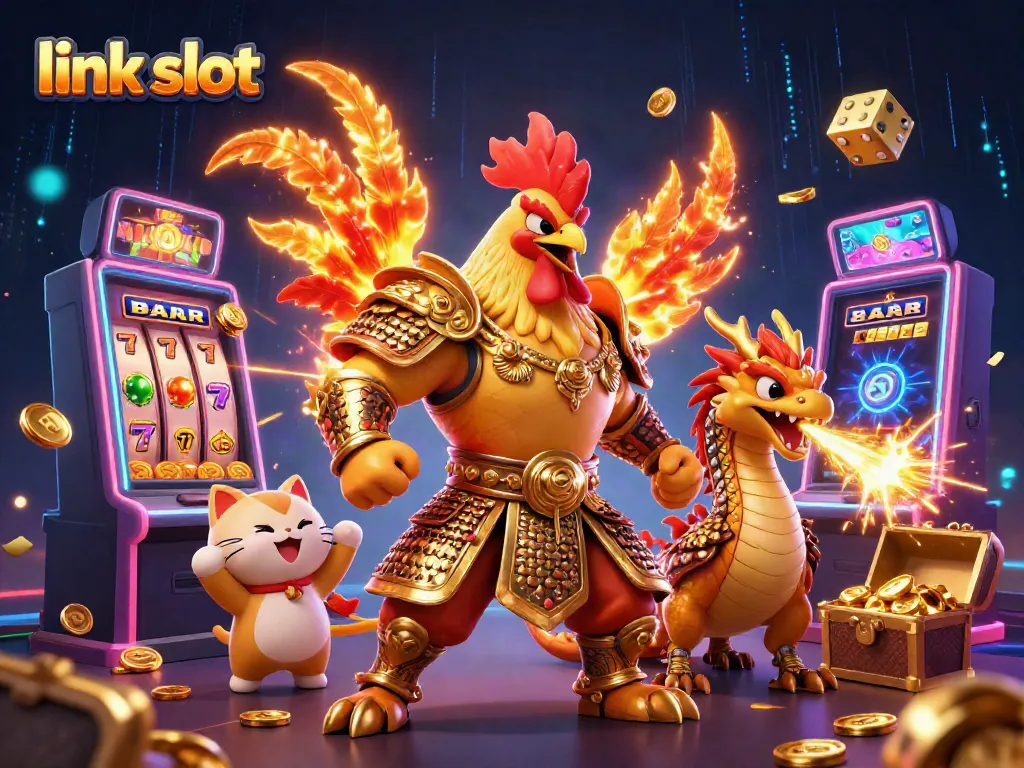 Spin to win at link slot with a thrilling jackpot explosion and vibrant 3D characters
