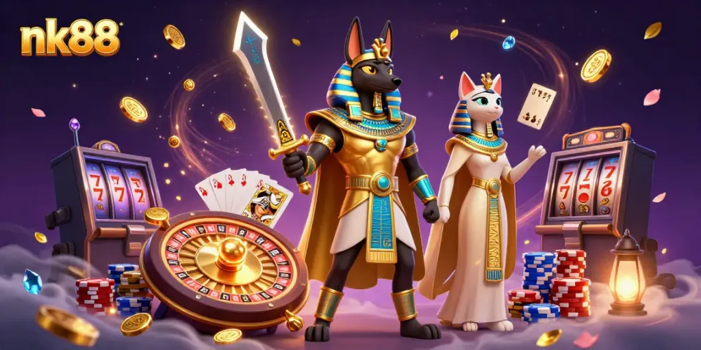 Experience thrilling gameplay with nk88 as Anubis and Bastet lead the casino adventure!