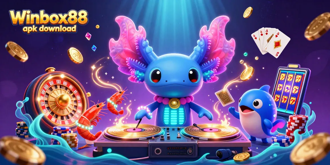 Experience the thrill of gaming with Winbox88 apk download, featuring vibrant underwater elements and casino excitement.